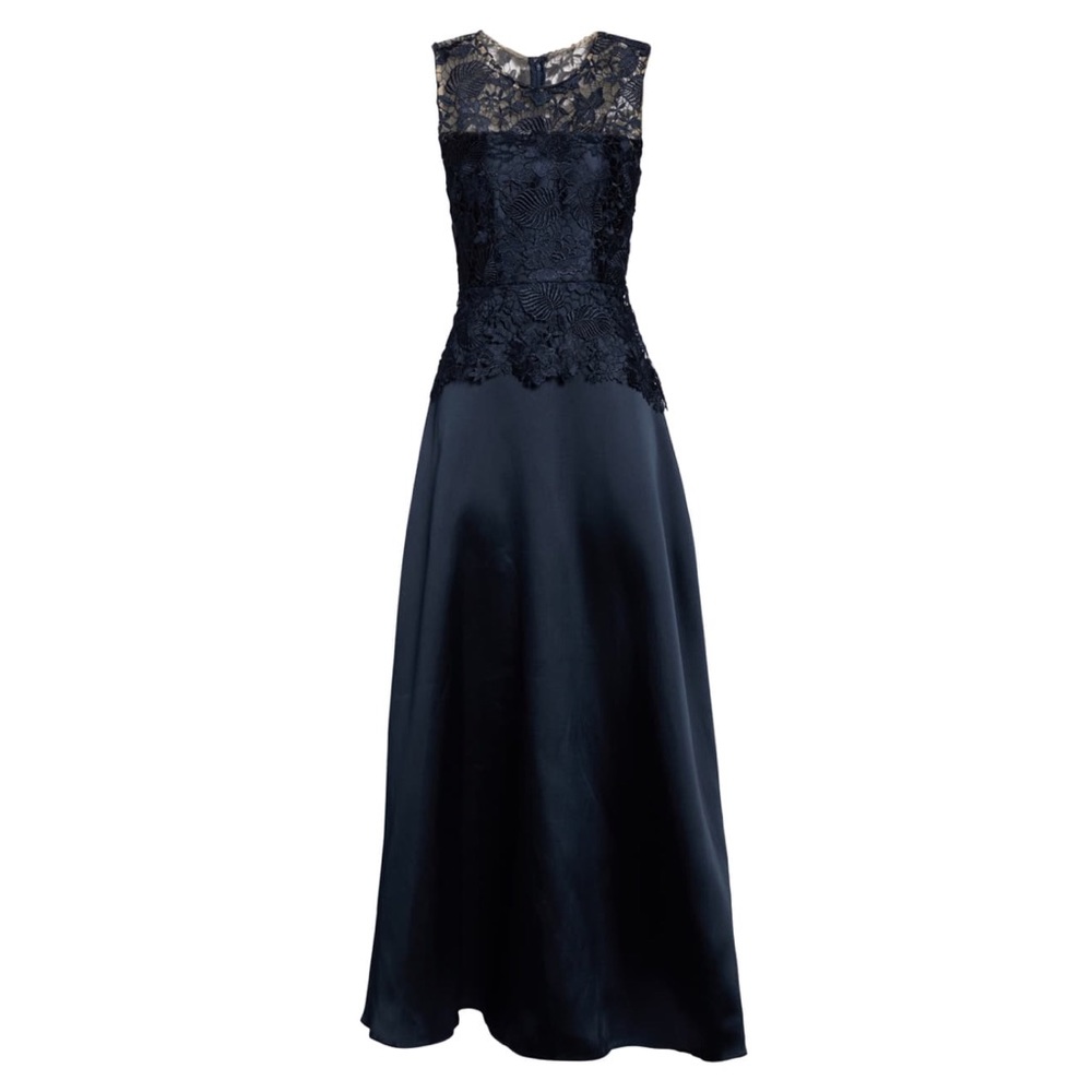 CARMEN MARC VALVO INFUSION LACE PEPLUM GOWN - Picture 4 of 4